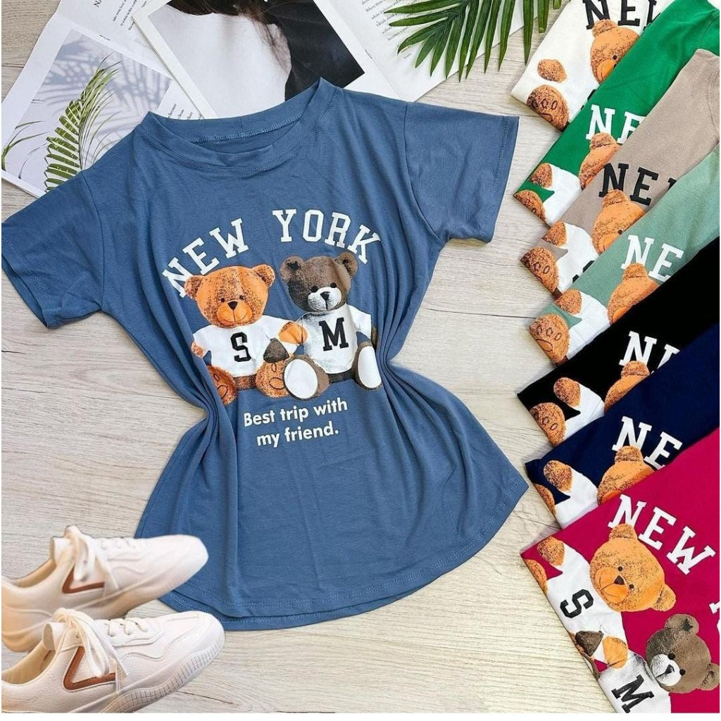 Tshirt Urso New York FF-TSH-033 *Pacote: R$ 12 *Atacado: R$ 15