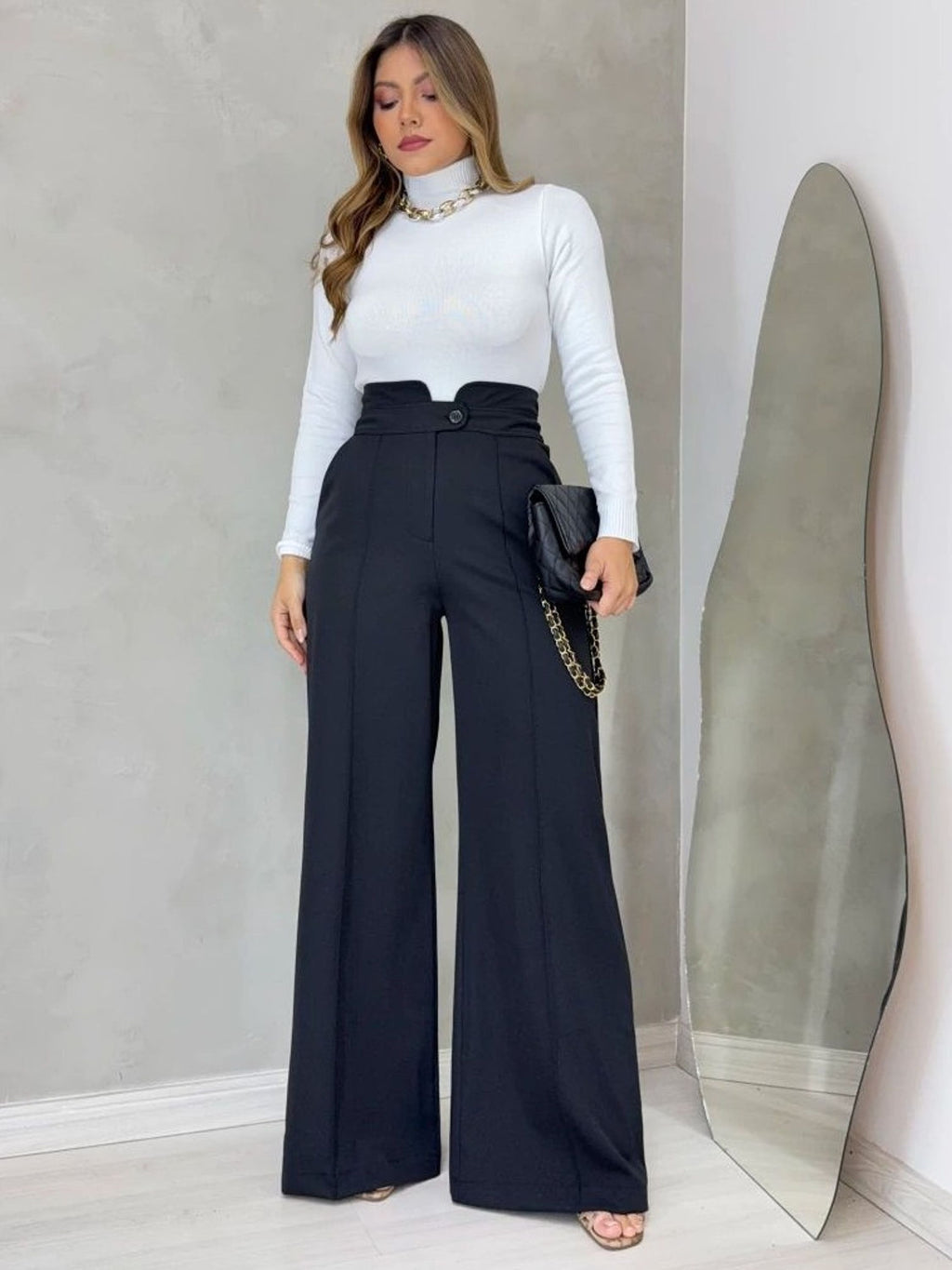 Calça Pantalona c/Vinco Twill FF-CAL-034-XY-590 *Pacote: R$ 60 *Atacado: R$ 75
