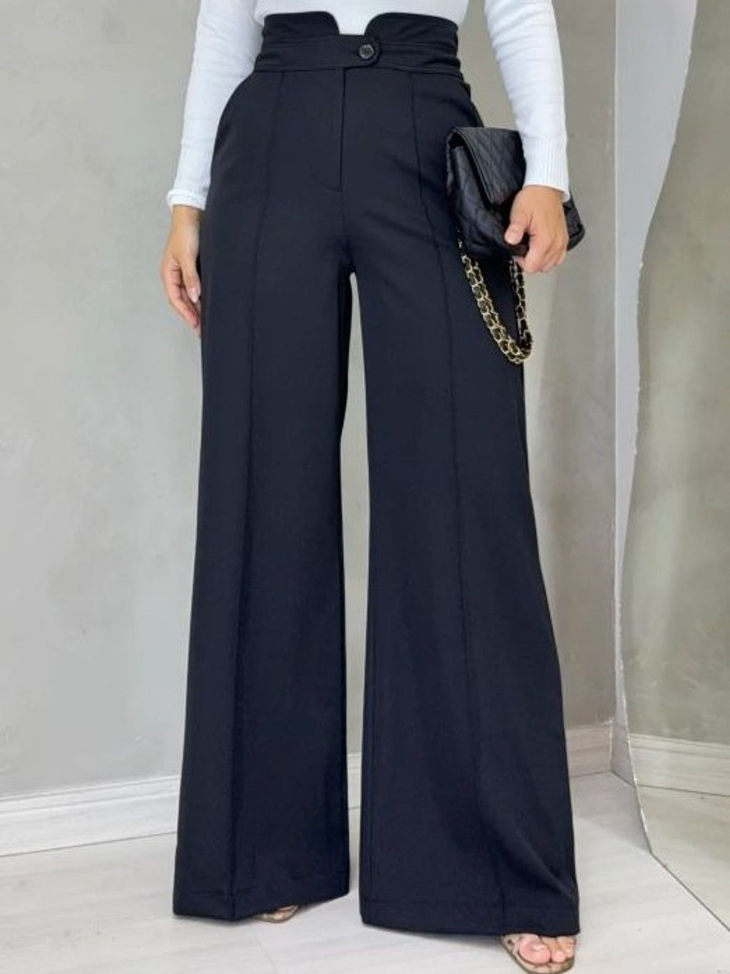 Calça Pantalona c/Vinco Twill FF-CAL-034-XY-590 *Pacote: R$ 60 *Atacado: R$ 75