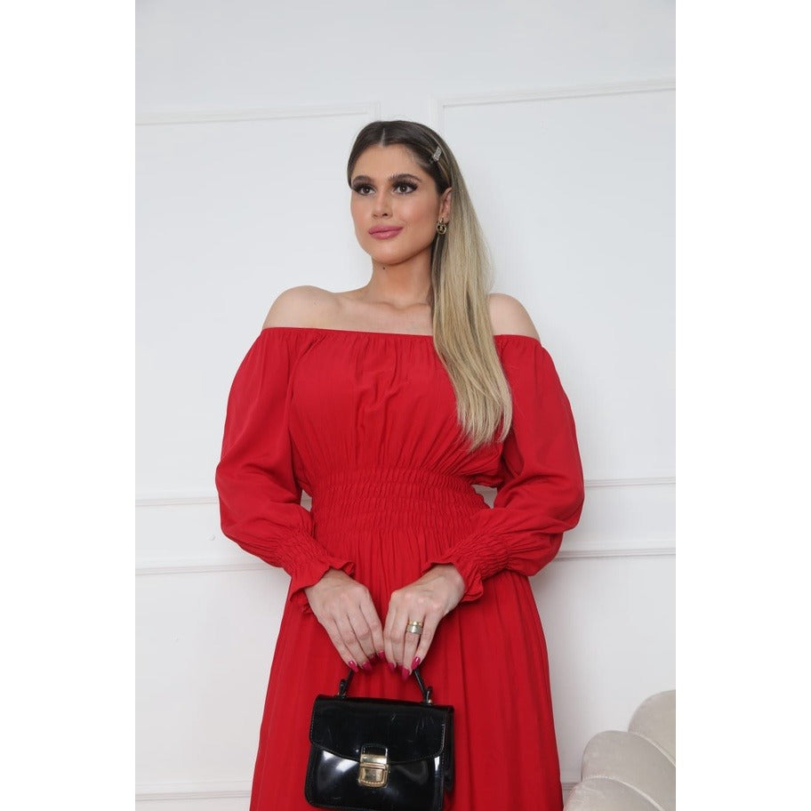 Vestido Manga Longa Ciganinha Latex Duna FF-VES-032 *Pacote: R$ 50 *Atacado: R$ 55