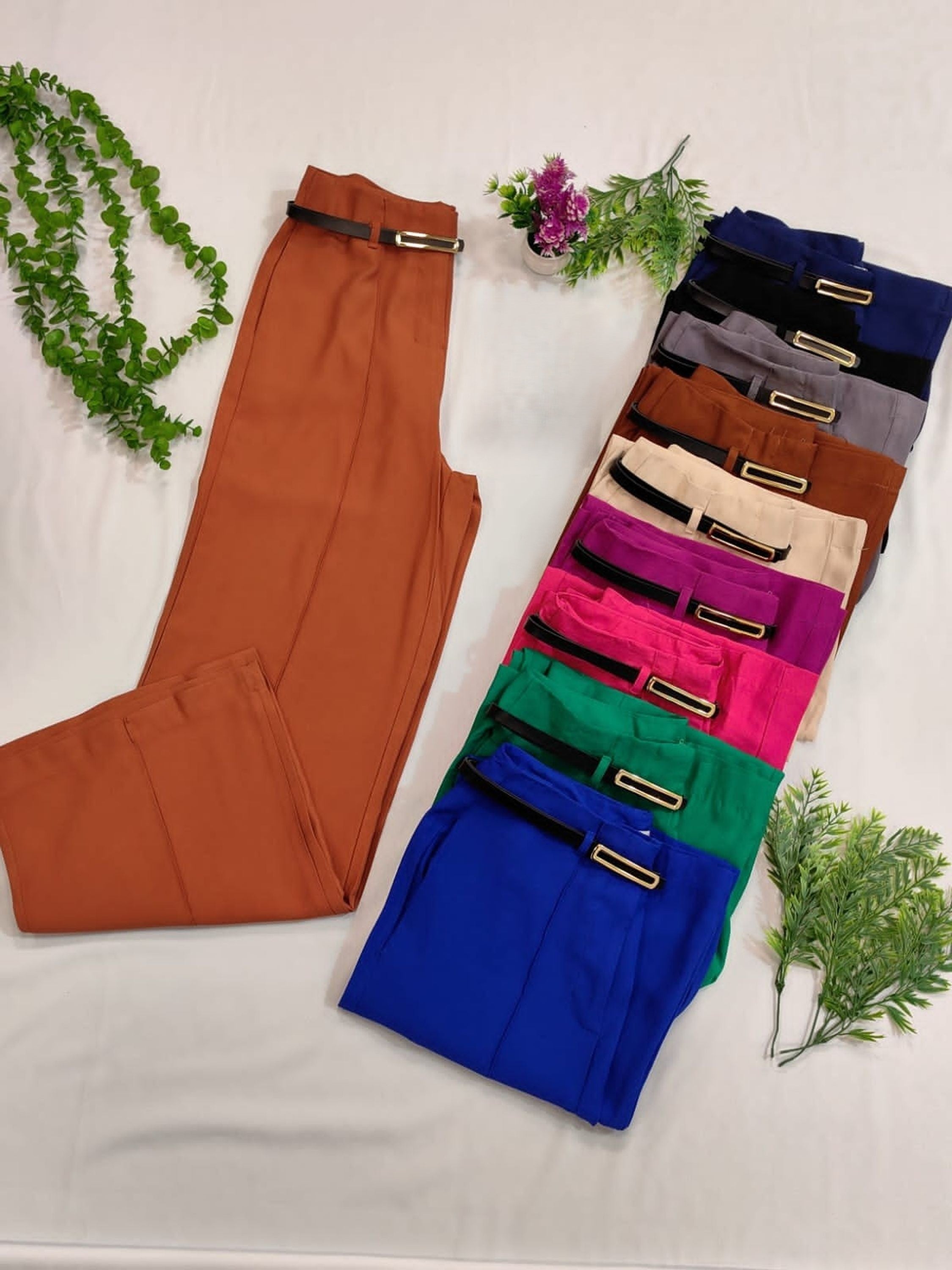 Calça Pantalona &nbsp;com Cinto FF-CAL-045-XY-466 *Pacote: R$ 45 *Atacado: R$ 55