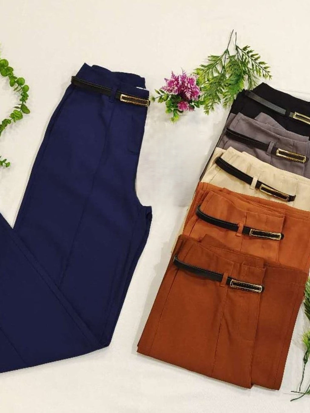 Calça Pantalona &nbsp;com Cinto FF-CAL-045-XY-466 *Pacote: R$ 45 *Atacado: R$ 55