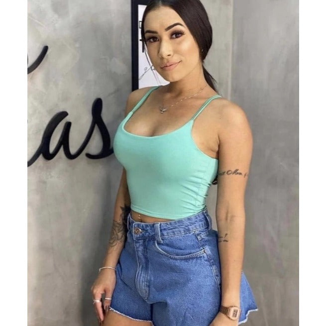 Cropped Suplex Feminino Alça Fina FF-CROP-010 *Pacote: R$ 18 *Atacado: R$ 20