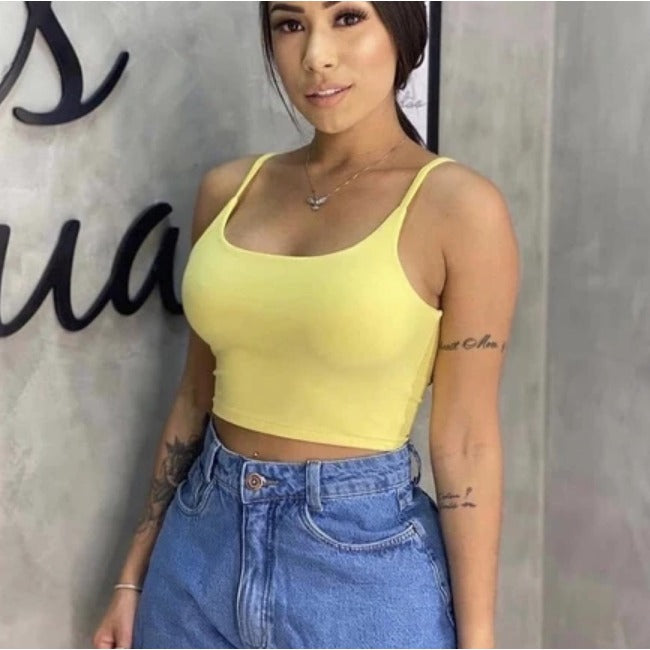 Cropped Suplex Feminino Alça Fina FF-CROP-010 *Pacote: R$ 18 *Atacado: R$ 20