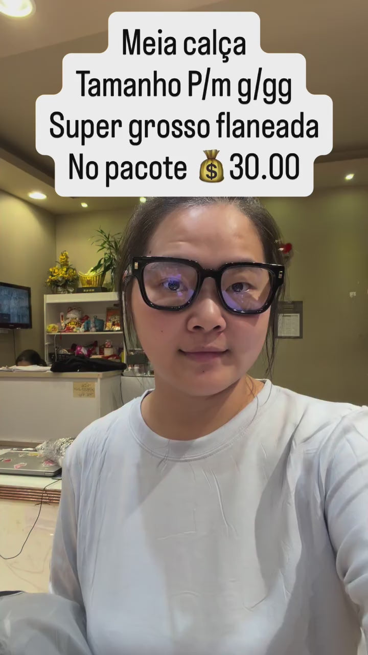 Meia Calça Super Grosso Flaneada Academia P/M G/GG *Pacote: 30 R$