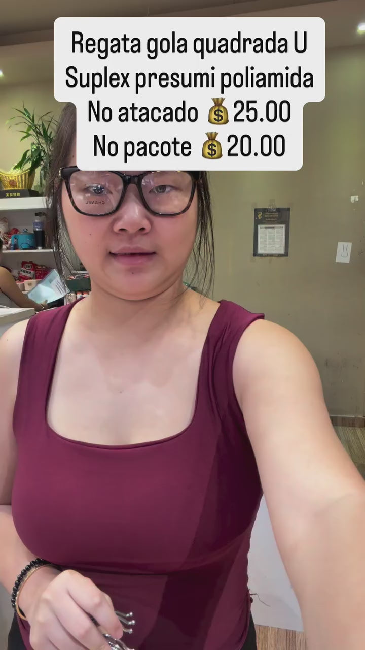 Regata Gola Quadrada U Suplex Presumi Poliamida *Pacote: 20 R$ *Atacado: R$ 25