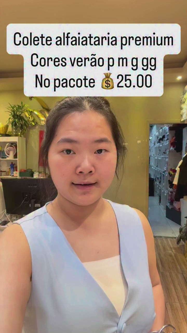 Colete Alfaiataria Premium Cores Verão P M G GG *Pacote: R$ 25