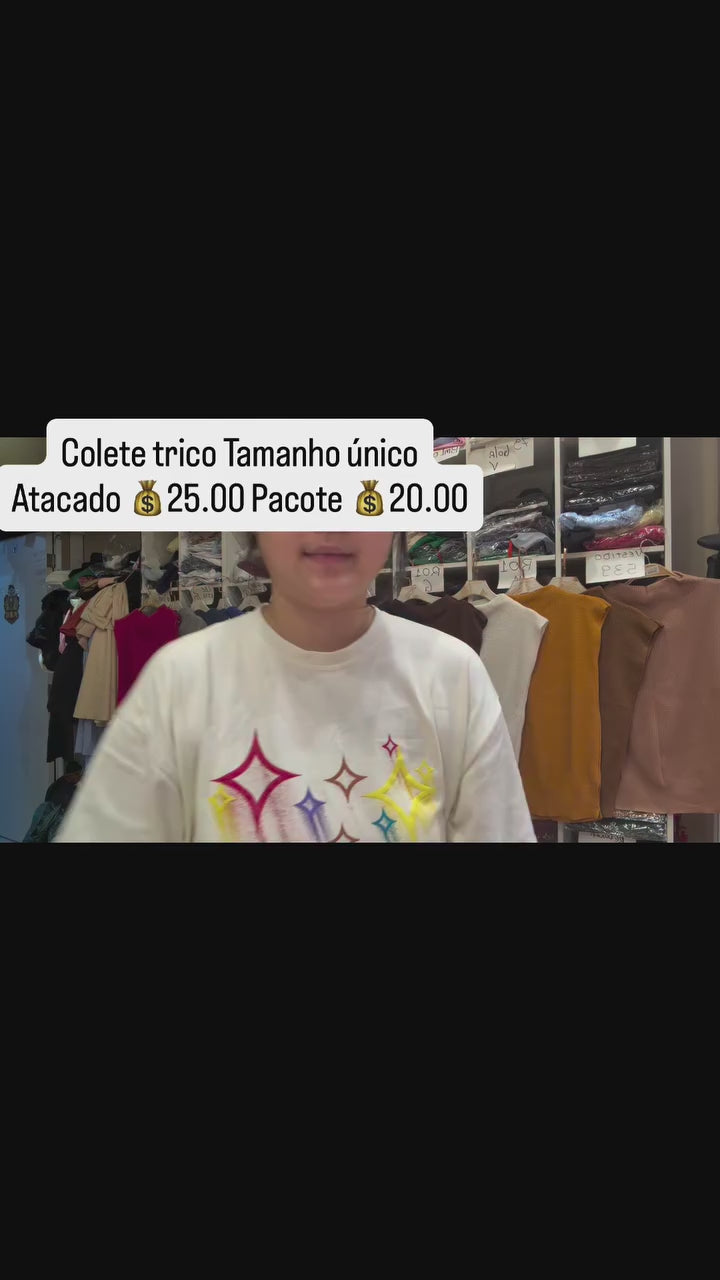 Colete Trico Inverno Tamanho Único *Pacote: 20 R$ *Atacado: R$ 25