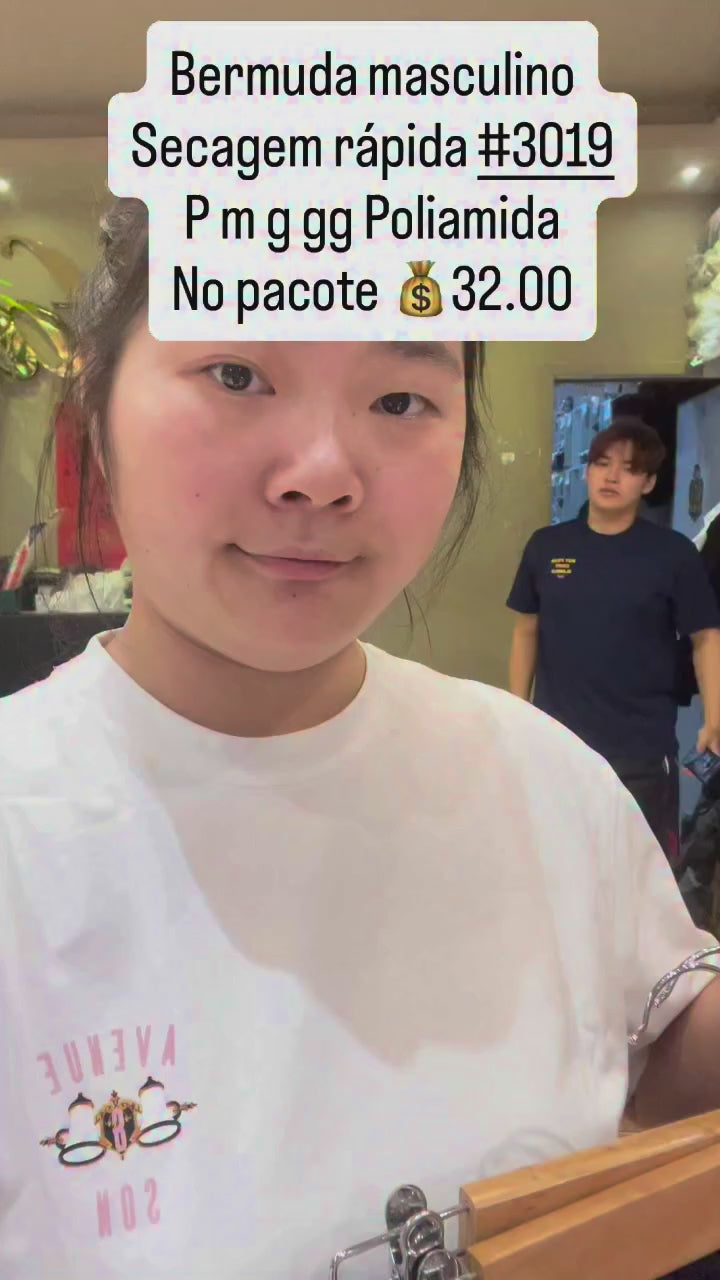Bermuda Masculino Secagem Rápida #3019 P M G GG Poliamida *Pacote: R$ 32