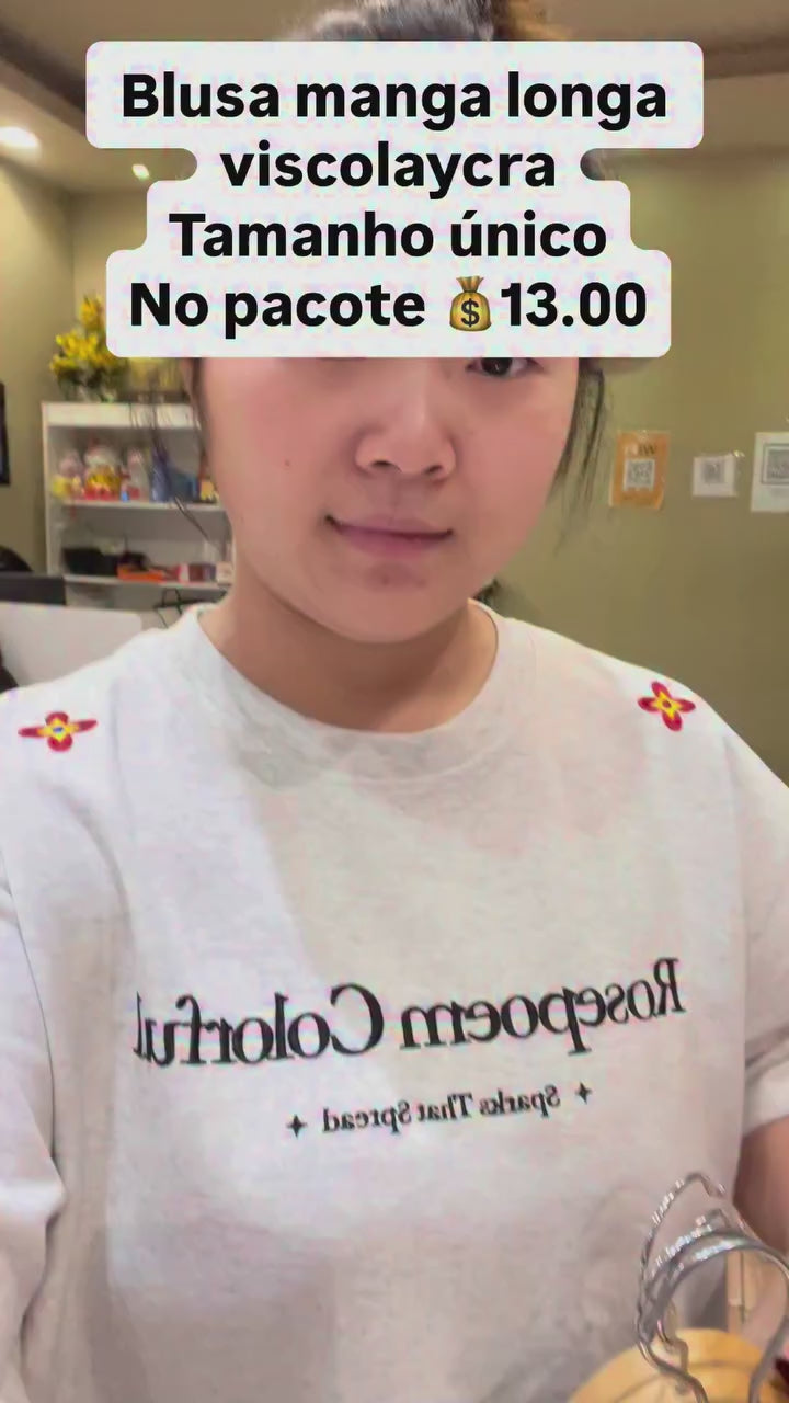 Blusa Manga Longa Viscolaycra Tamanho Único *Pacote: R$ 13